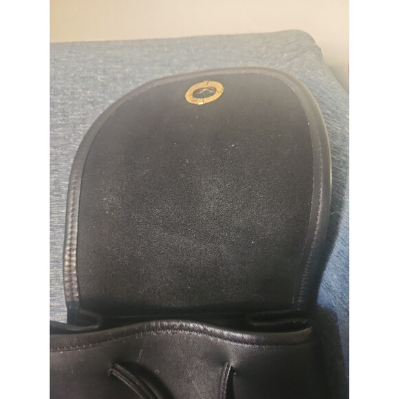 Coach Vintage Black Leather 9960 "Daypack" Backpack w/ Turnlock & Drawstrings - Picture 4 of 12